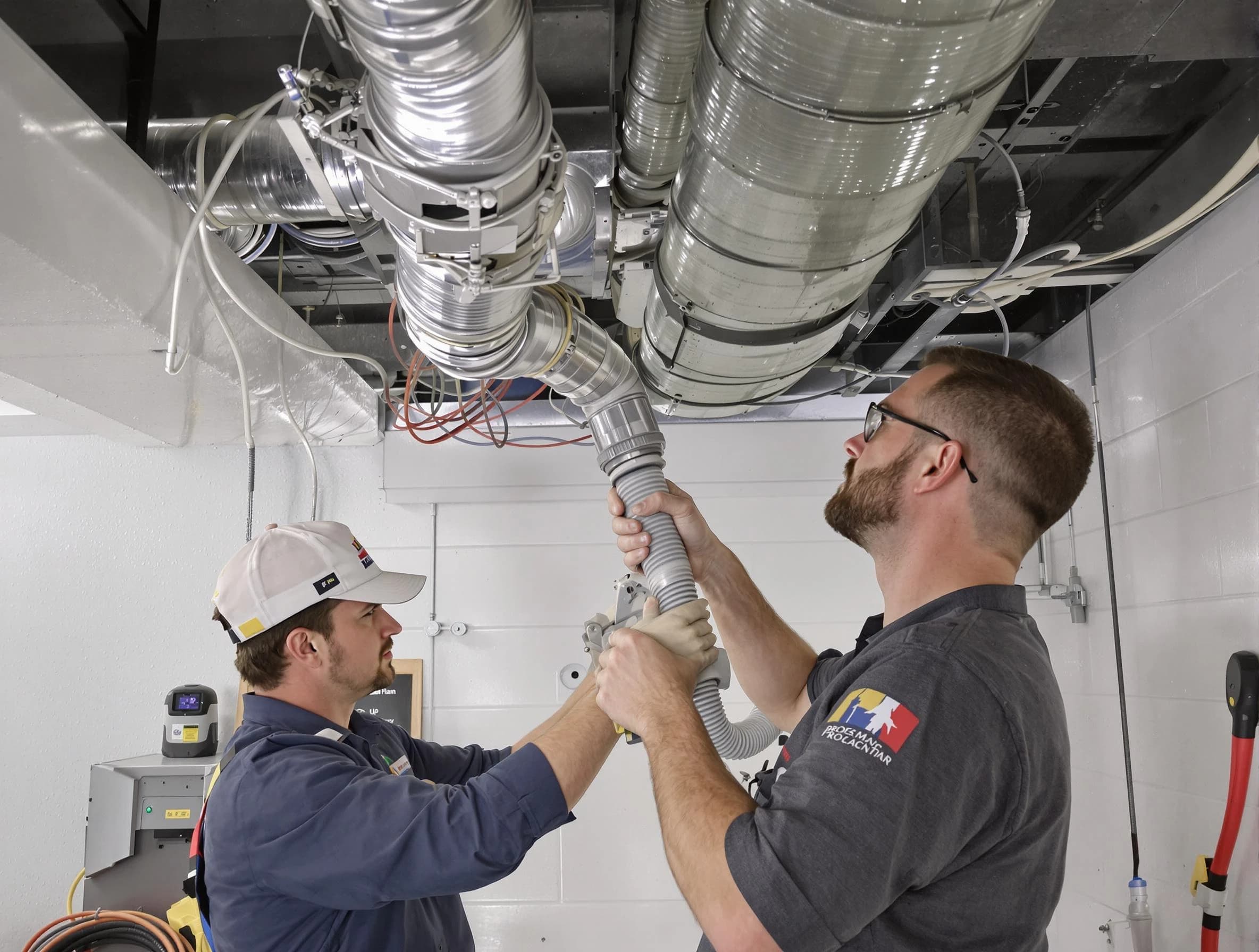 White House Air Duct Cleaning technician performing thorough AC duct cleaning in White House