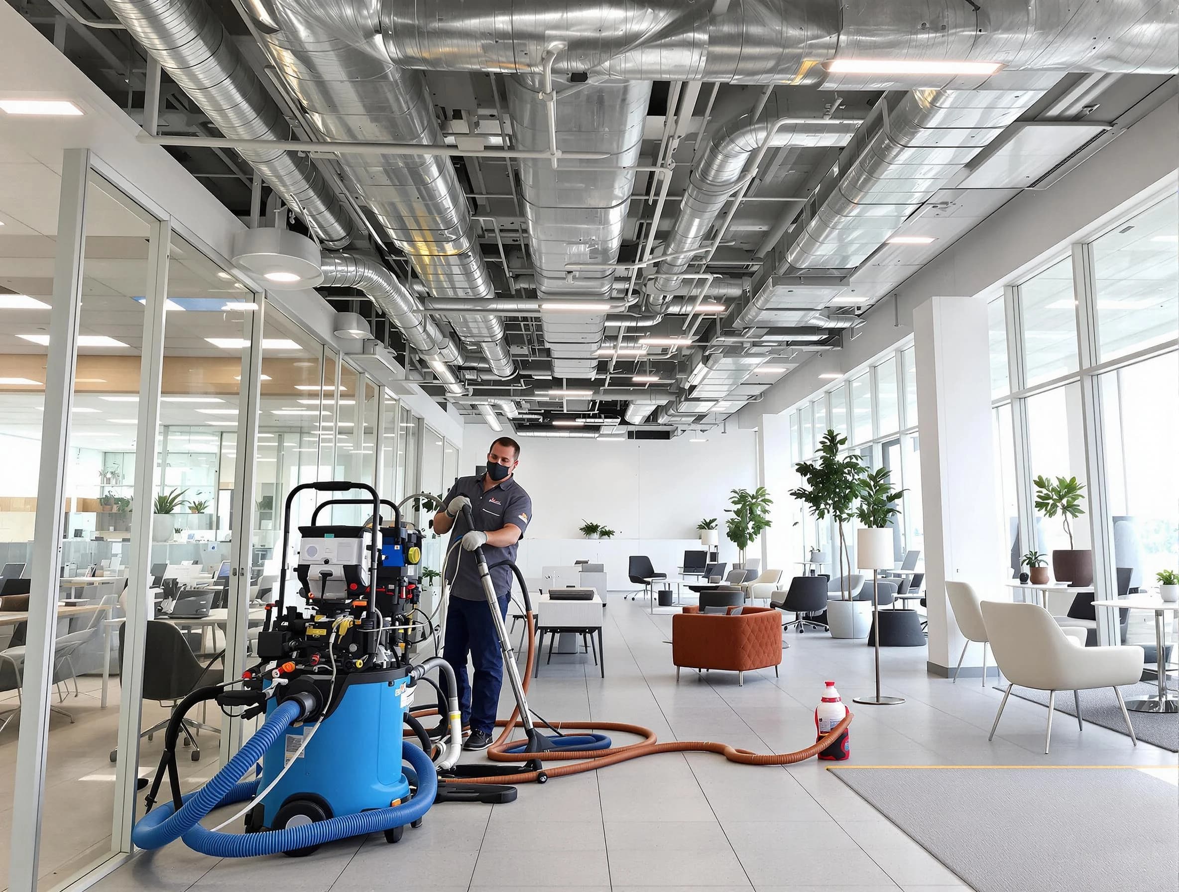White House Air Duct Cleaning team conducting comprehensive commercial duct cleaning at a business location in White House