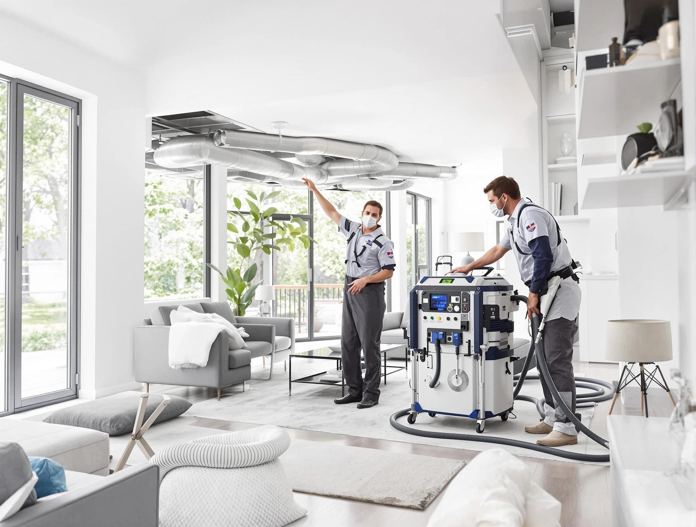 White House Air Duct Cleaning professional conducting pure air duct cleaning with state-of-the-art equipment in White House