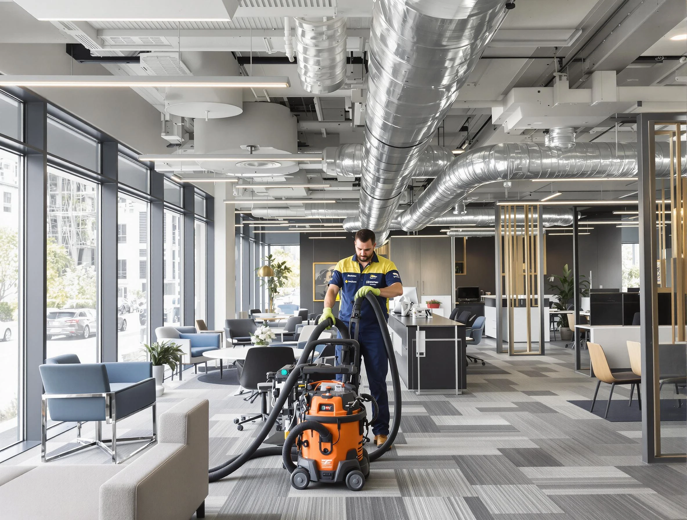 White House Air Duct Cleaning team performing thorough commercial duct cleaning at a White House business center