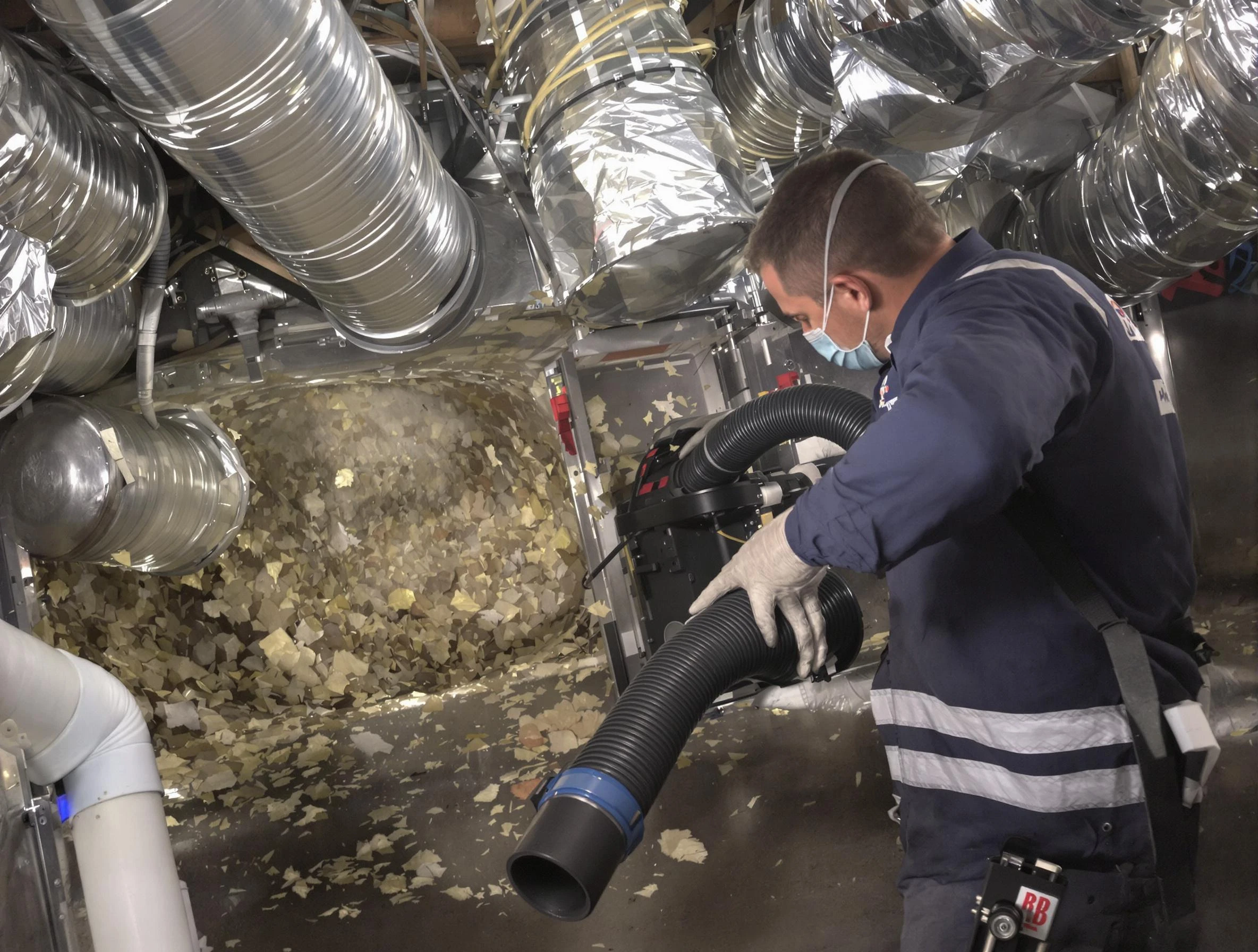 White House Air Duct Cleaning specialist operating negative pressure cleaning equipment for thorough duct maintenance in White House