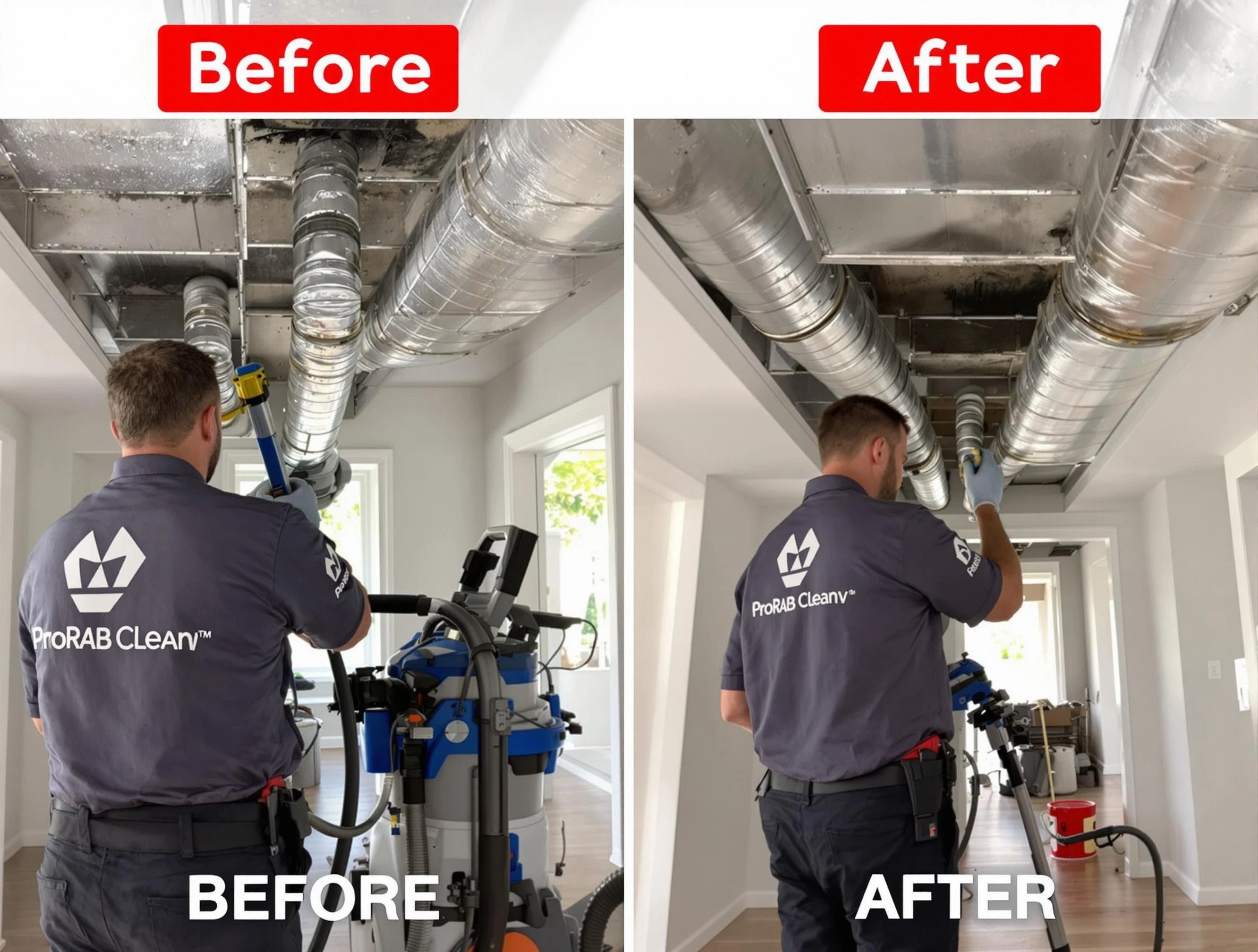 White House Air Duct Cleaning expert performing thorough residential duct cleaning in a White House home
